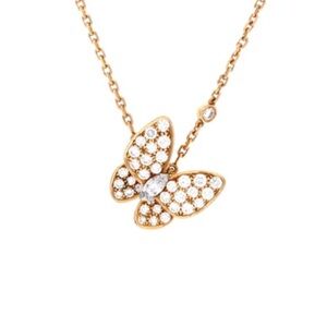 Elegant Rose Gold Butterfly Pendant Necklace